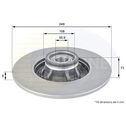 Comline 2 x Solid Rear Brake Discs ADC3018