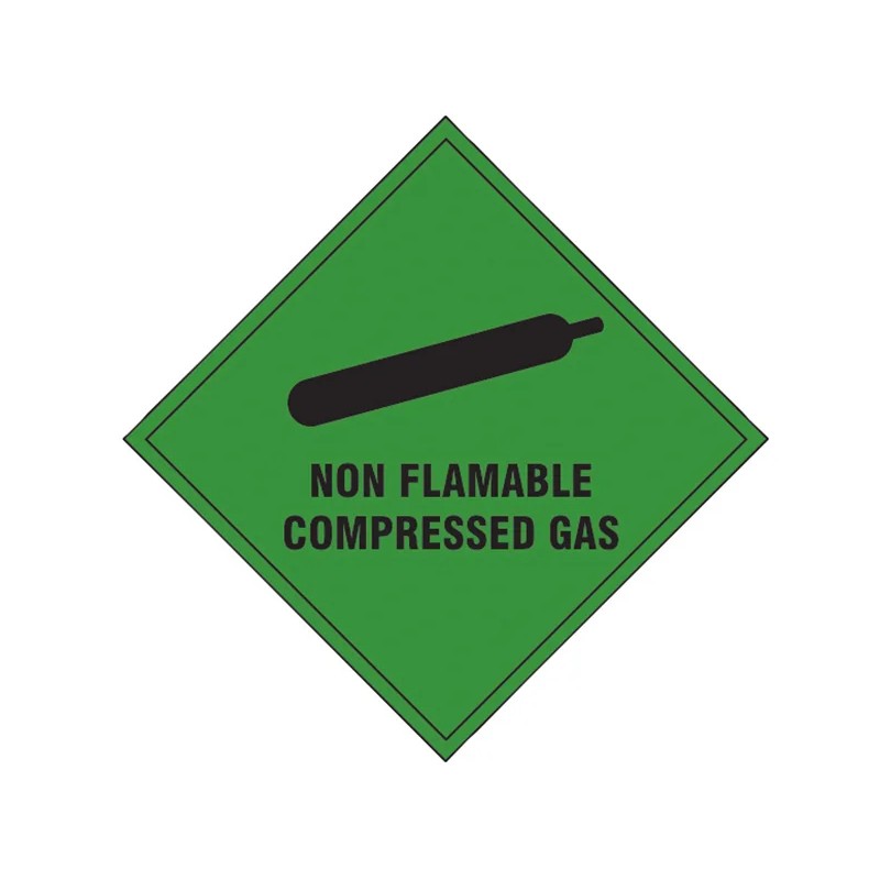 Scan Non Flammable Compressed Gas - Self Adhesive Vinyl Sign 100 x 100mm - 1870S