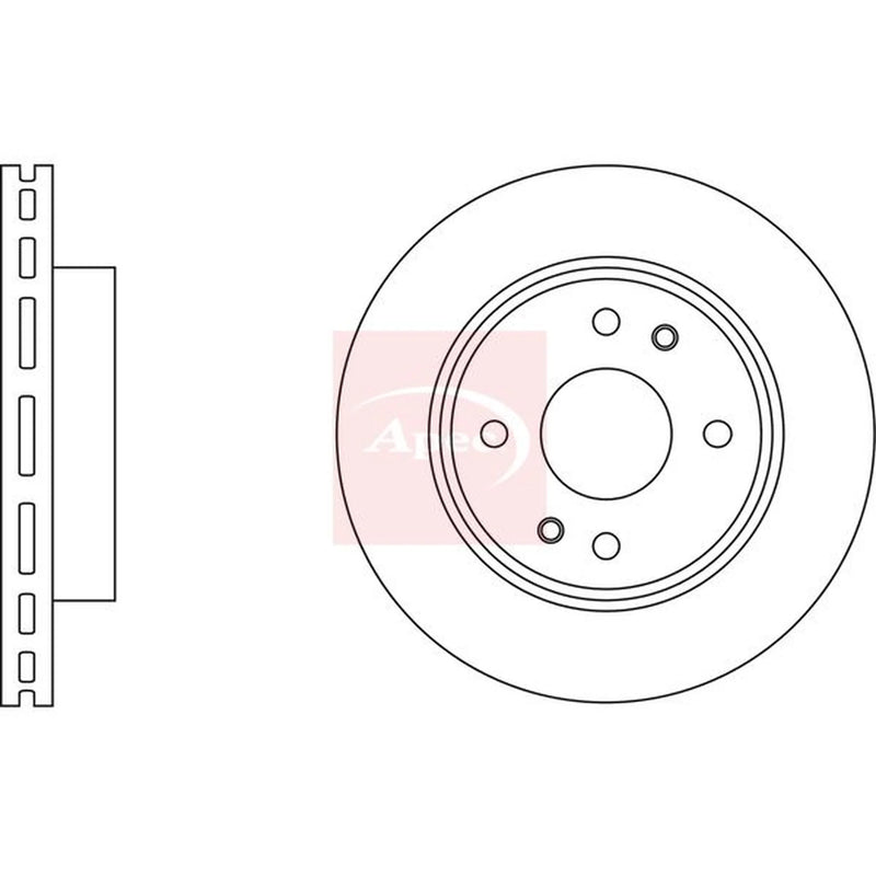 Apec 2 x Vented Front Brake Discs DSK2972
