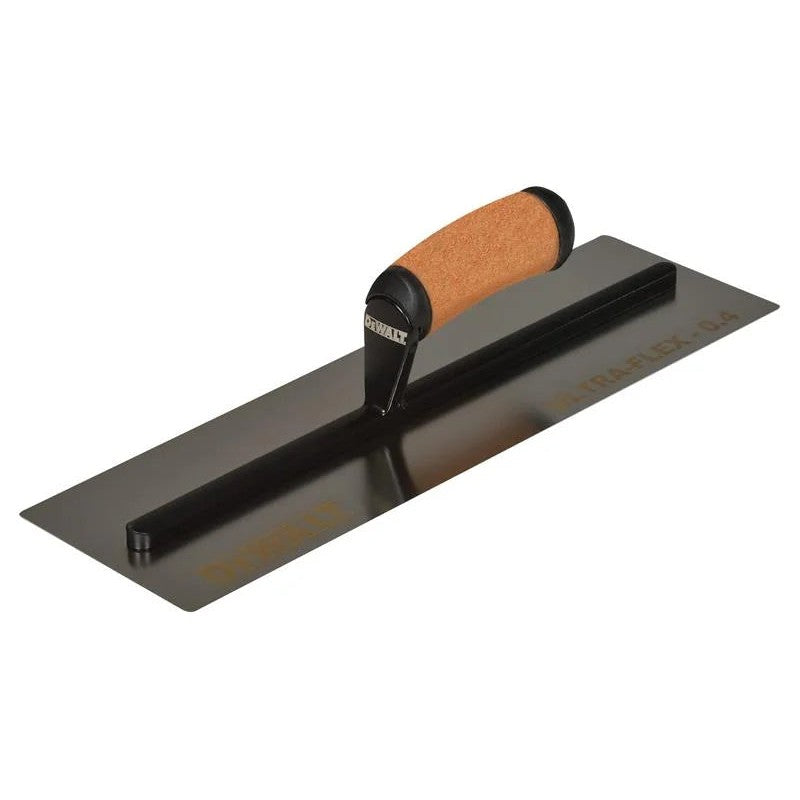 DEWALT Drywall FLEX Stainless Steel Flat Trowel, Leather Handle 16in 0.4-0.5mm