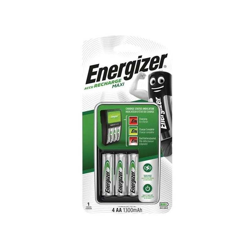 Energizer® Accu Recharge Maxi Charger + 4 x AA Batteries - S5242