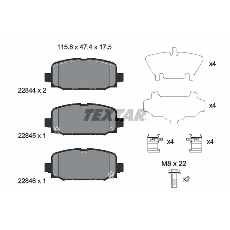Textar Rear Brake Pad Set 2284401
