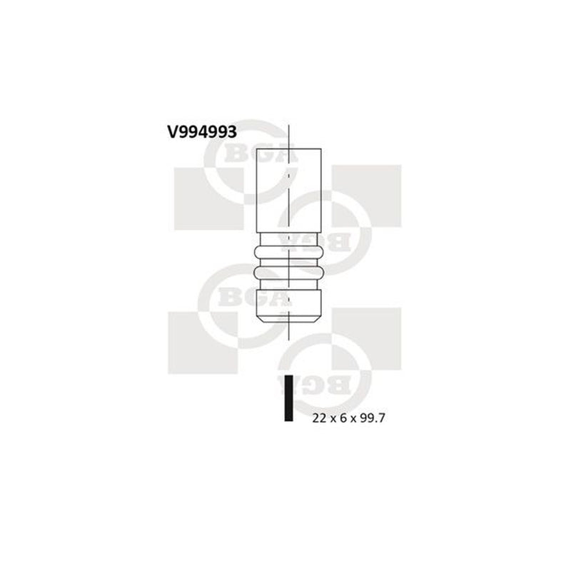 BGA Engine Exhaust Valve 22mm Head V994993