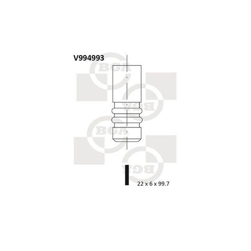 BGA Engine Exhaust Valve 22mm Head V994993