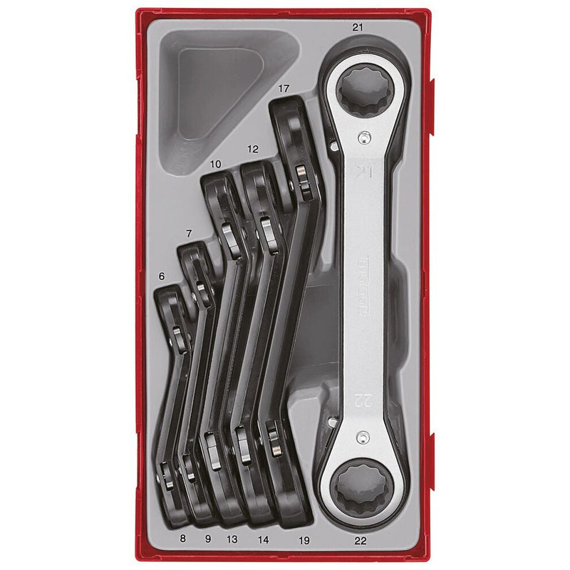 Teng Tools Ratcheting Ring Spanner Set TT1 6 Pieces