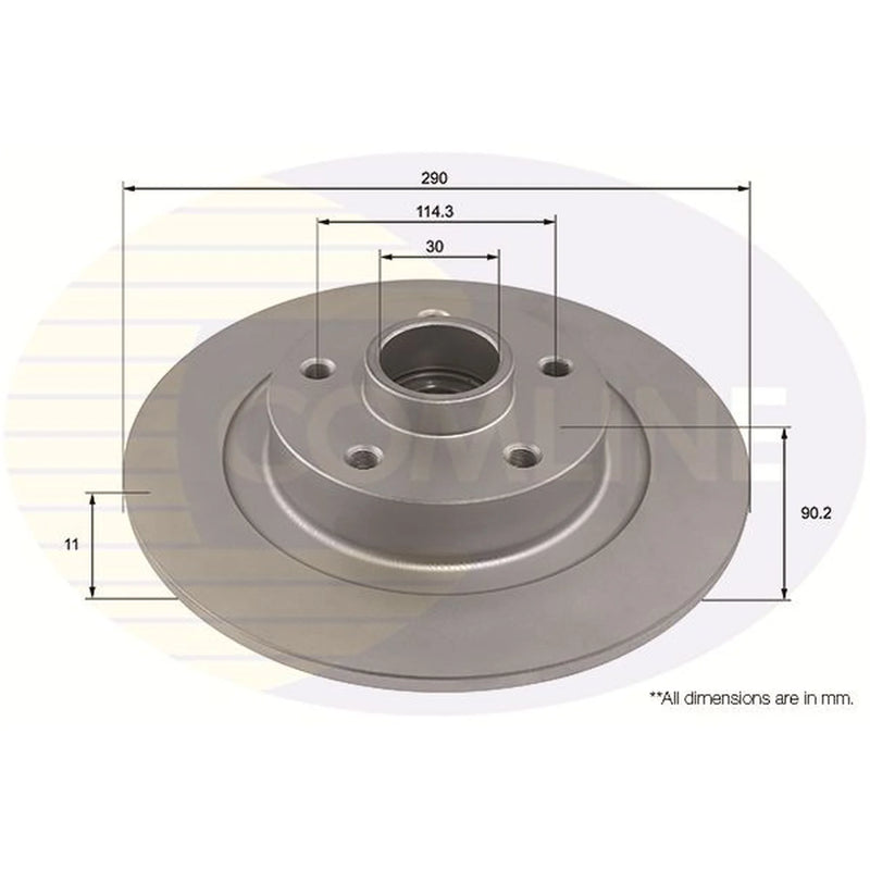 Comline 2 x Solid Rear Brake Discs ADC3033