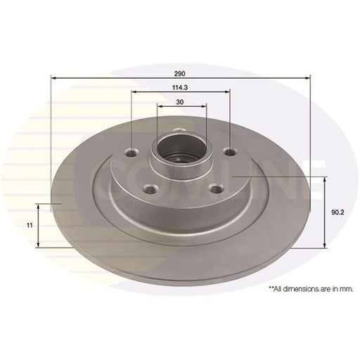 Comline 2 x Solid Rear Brake Discs ADC3033