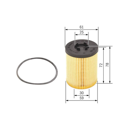 Genuine Bosch Car Oil Filter P9178 Fits Vauxhall Zafira - 1.8 - 00-05 1457429178 Bosch  - Town Parts