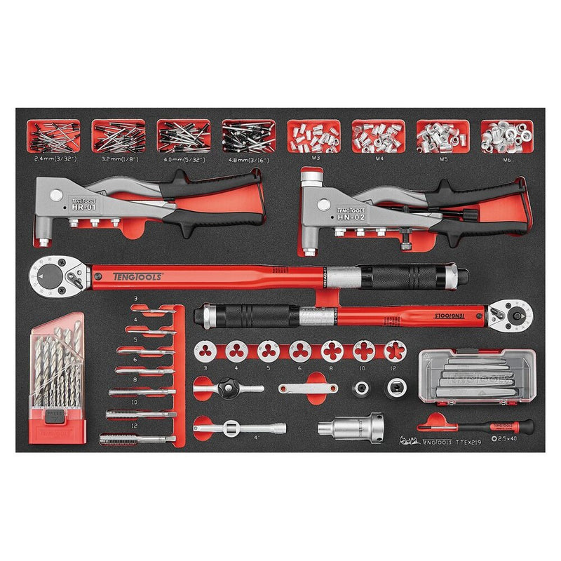 Teng Tools General Tool Set FOAM4X4 219 Pieces