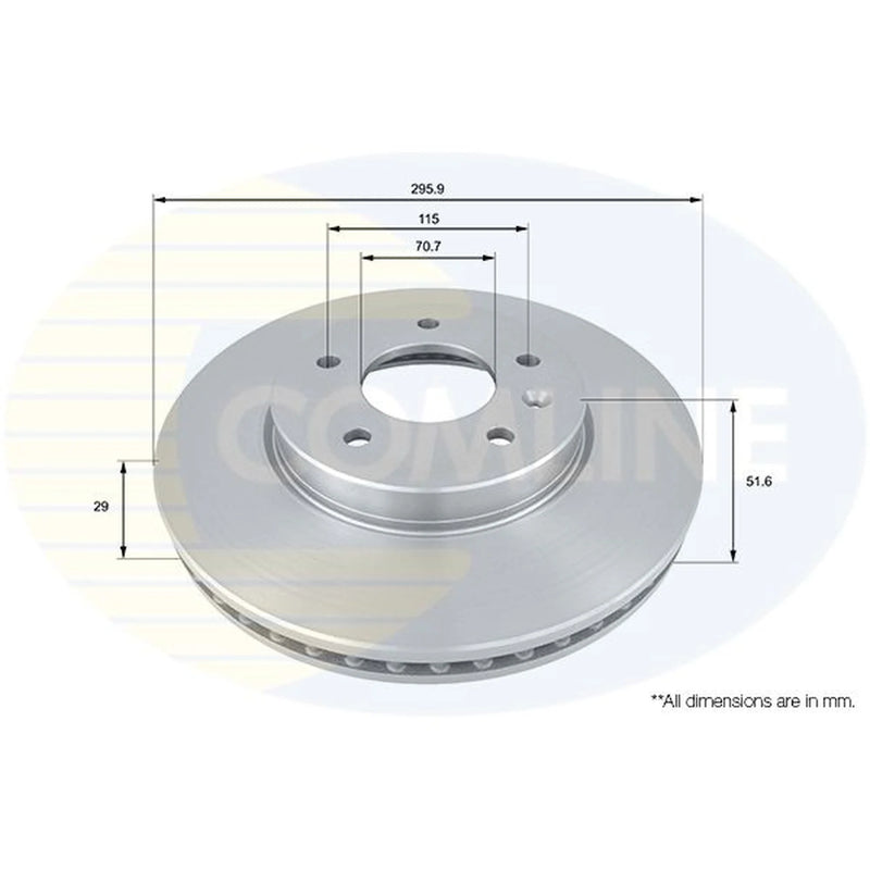 Comline 2 x Front Brake Discs ADC1146V