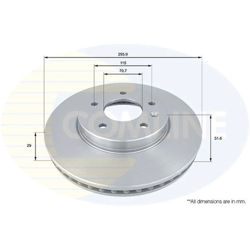 Comline 2 x Front Brake Discs ADC1146V