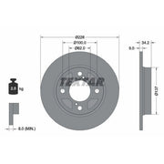 Textar 2 x Solid Rear Brake Discs 92303603