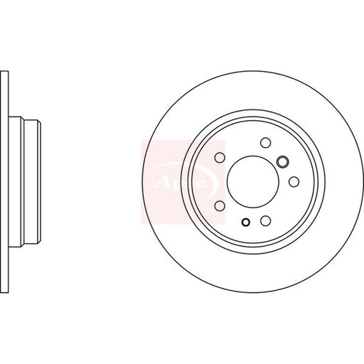 Apec 2 x Solid Rear Brake Discs DSK2010
