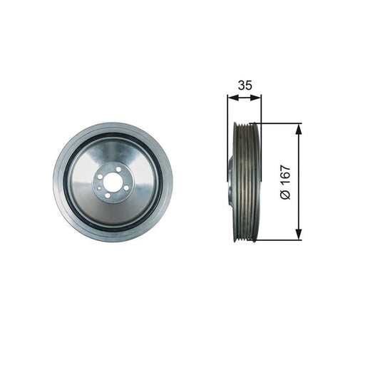 Gates Crank Shaft Belt Pulley TVD1135