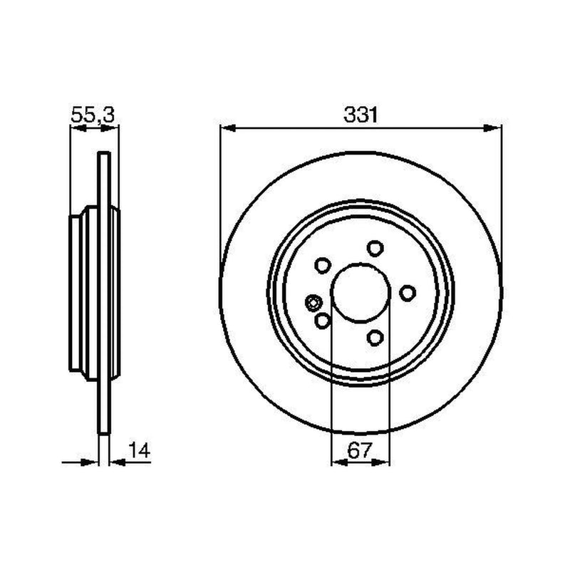 Bosch 2 x Solid Rear Brake Discs 0 986 478 995