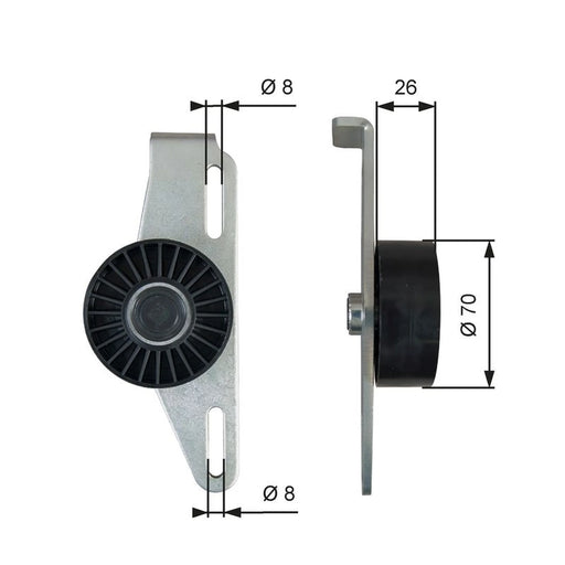 Gates Auxiliary Belt Tensioner T39393