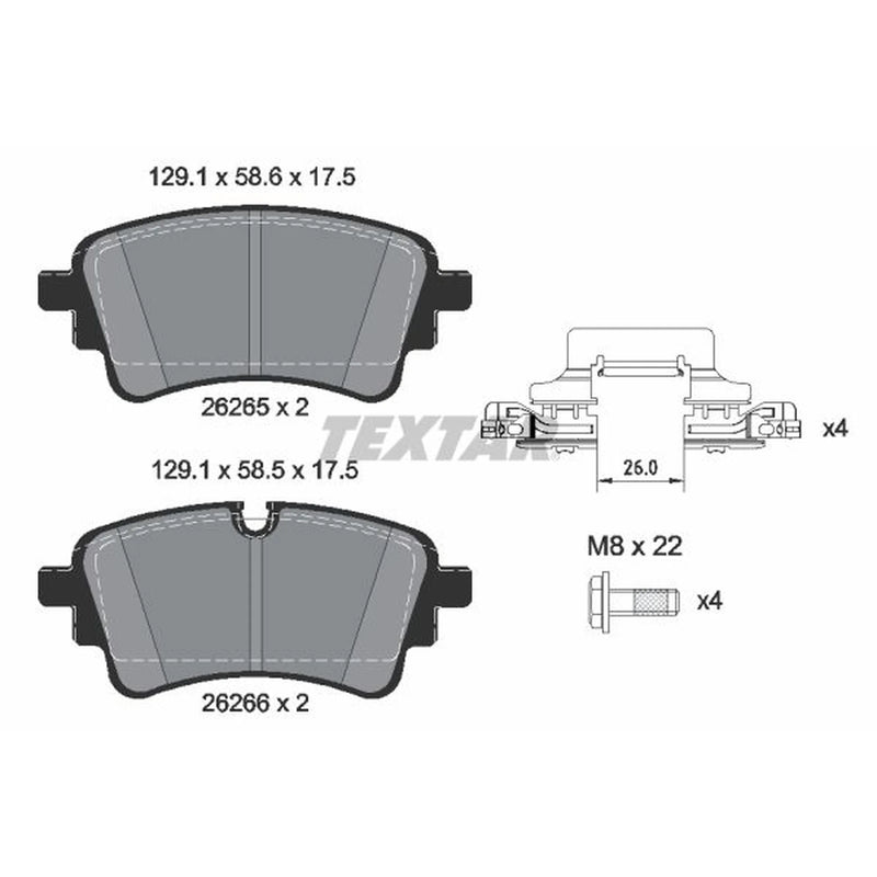 Textar Rear Brake Pad Set 2626501