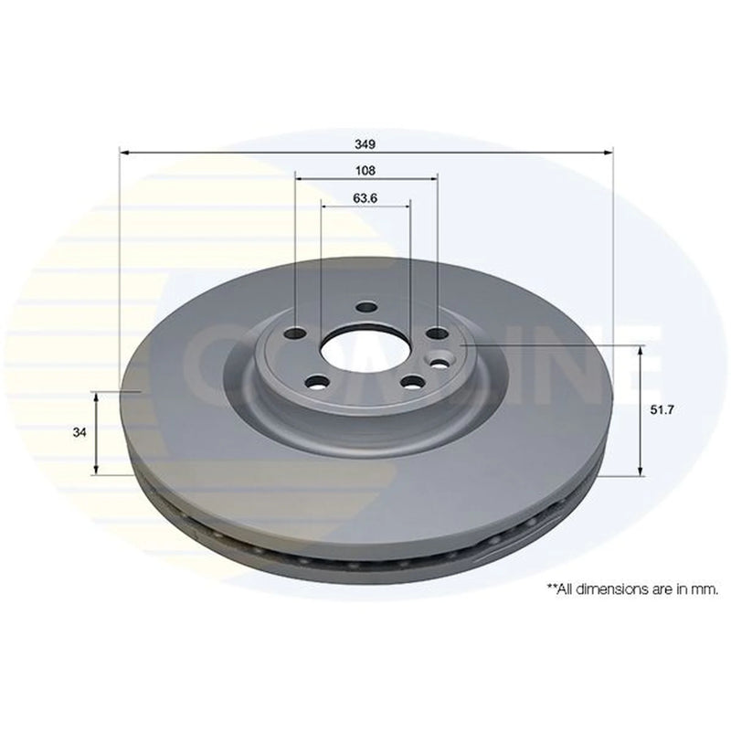 Comline 2 x Front Brake Discs ADC5045V