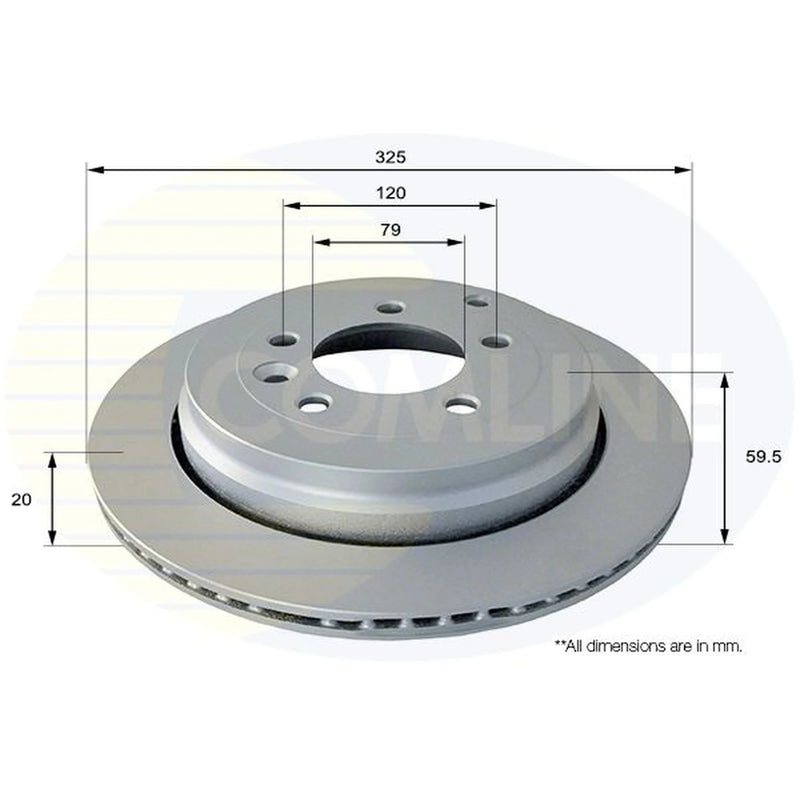 Comline 2 x Rear Brake Discs ADC1325V