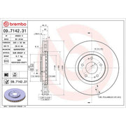 Brembo 2 x Internally Vented Front Brake Discs 09.7142.31