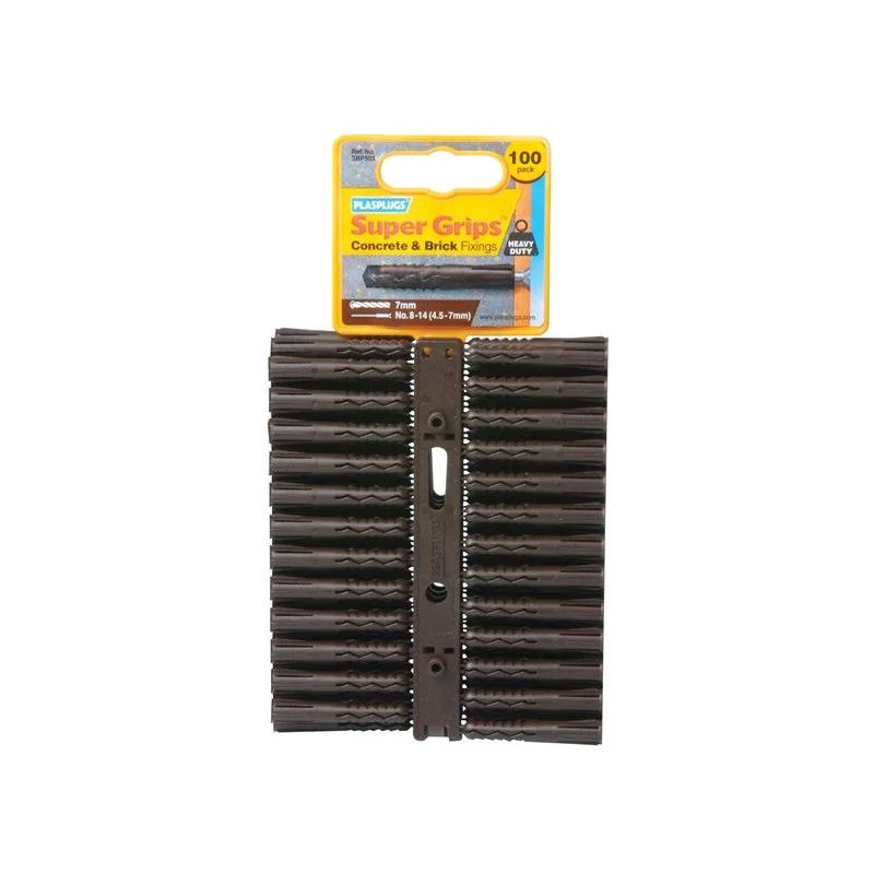 Plasplugs Supergrip Heavy-Duty Brown x 100 SBP503 - SBP503CC