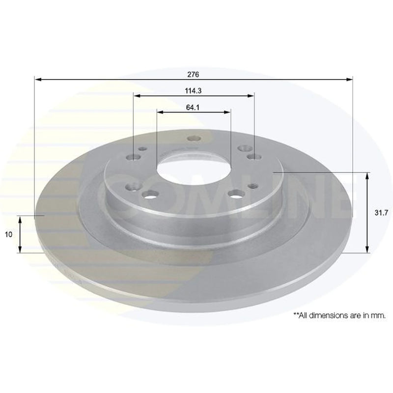 Comline 2 x Solid Rear Brake Discs ADC0571