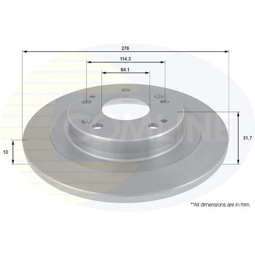 Comline 2 x Solid Rear Brake Discs ADC0571