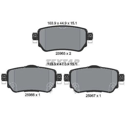 Textar Rear Brake Pad Set 2596501