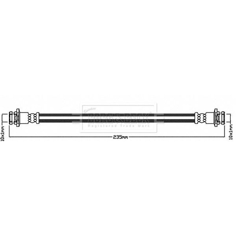 Borg & Beck Brake Hydraulic Hose Line Rear Left BBH8460