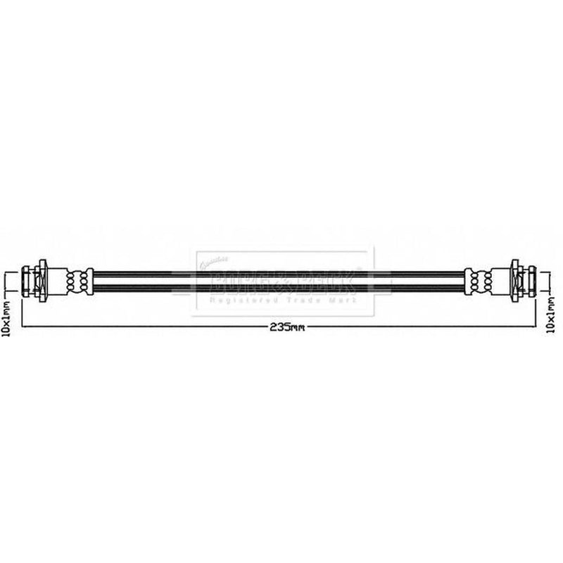 Borg & Beck Brake Hydraulic Hose Line Rear Left BBH8460
