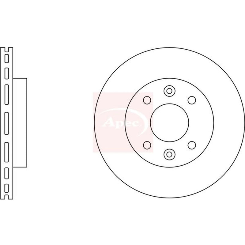 Apec 2 x Vented Front Brake Discs DSK199