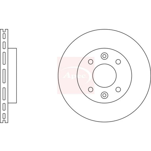Apec 2 x Vented Front Brake Discs DSK199