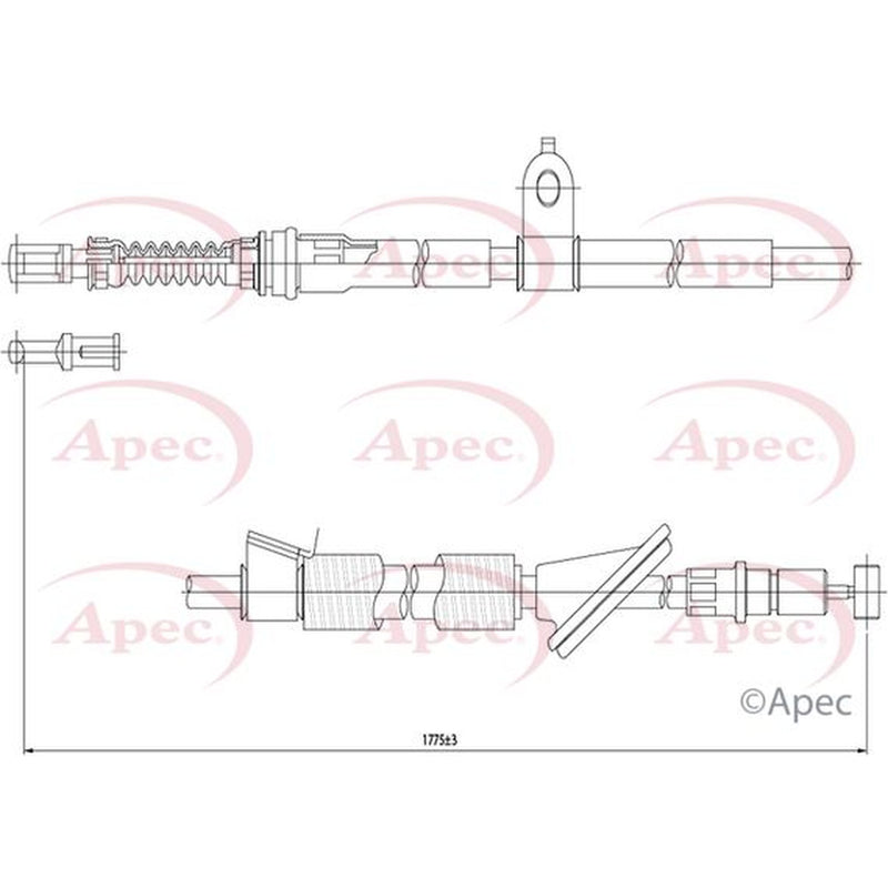 Apec Handbrake Cable Right Rear CAB1343