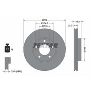 Textar 2 x Vented Front Brake Discs 92130303