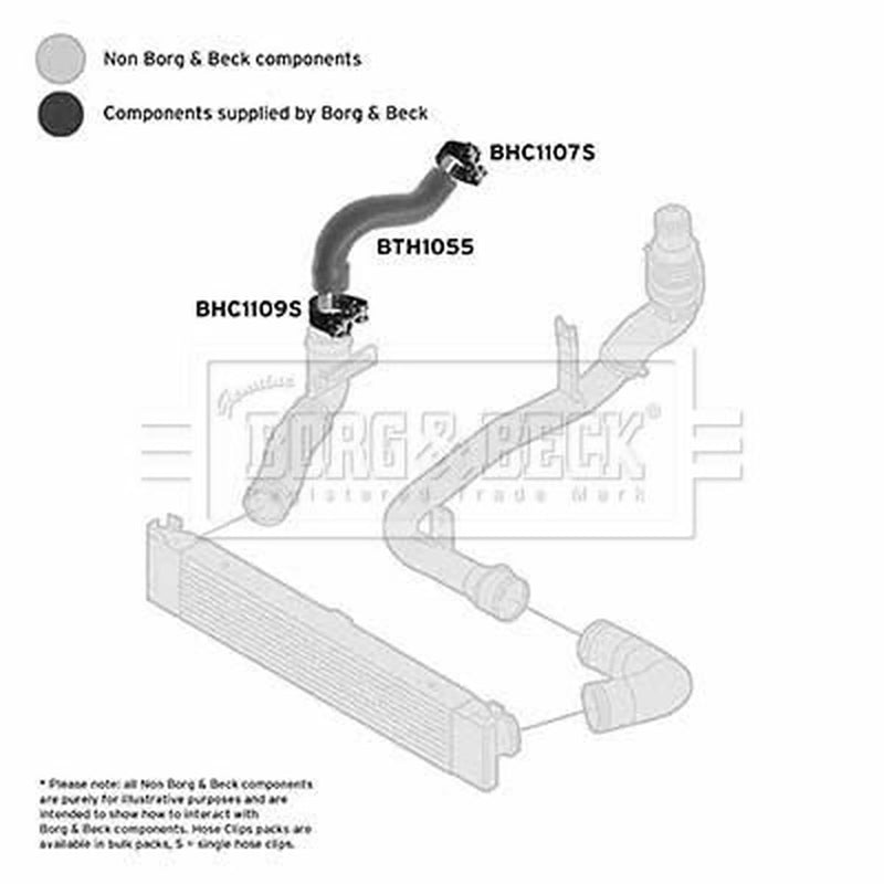 Borg & Beck Intercooler Turbo Charge Air Hose Lower BTH1055