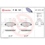 Brembo 4 x Front Brake Pad Set P85121