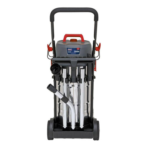 Sealey Vacuum Cleaner Industrial Dust-Free Wet/Dry 38L 1500W/230V Stainless Stee Sealey  - Town Parts