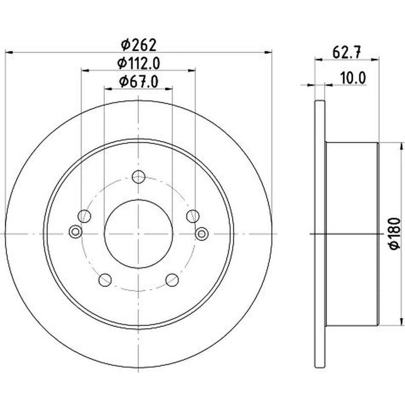 DON 2 x Solid Rear Brake Discs PCD20502