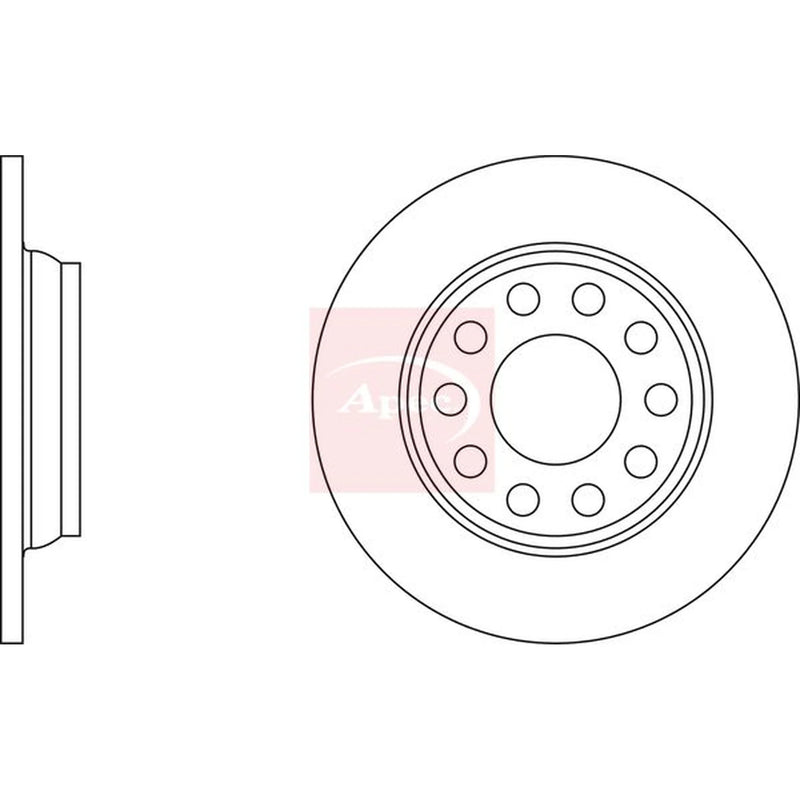 Apec 2 x Solid Rear Brake Discs DSK2164