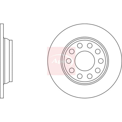 Apec 2 x Solid Rear Brake Discs DSK2164