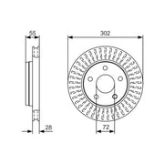 Bosch 2 x Vented Front Brake Discs 0 986 479 C38