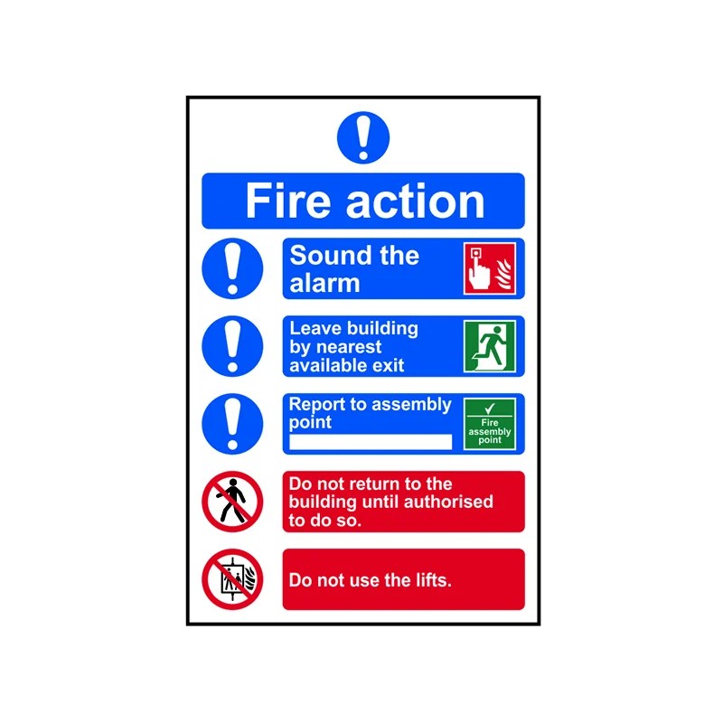 Scan Fire Action Procedure, Style 2 - PVC Sign 200 x 300mm - 0178