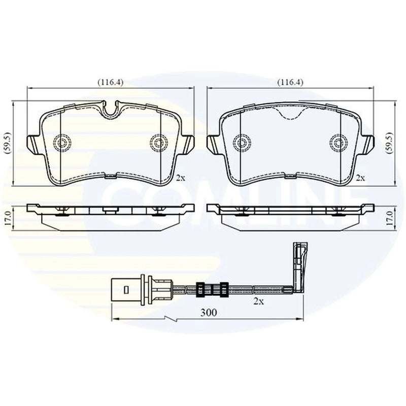 Comline 4 x Rear Brake Pad Set CBP22391