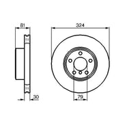 Bosch 2 x Internally Vented Front Brake Discs 0 986 479 002