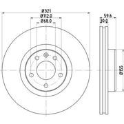 DON 2 x Externally Vented Front Brake Discs PCD10981
