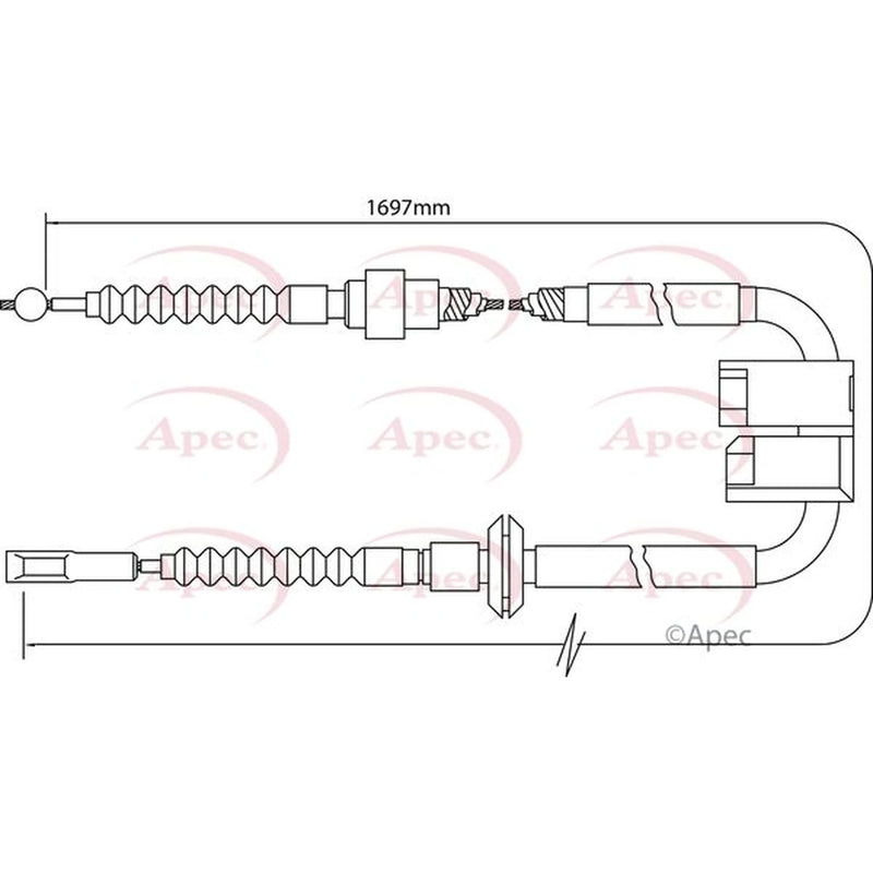 Apec Handbrake Cable Left Rear CAB1016