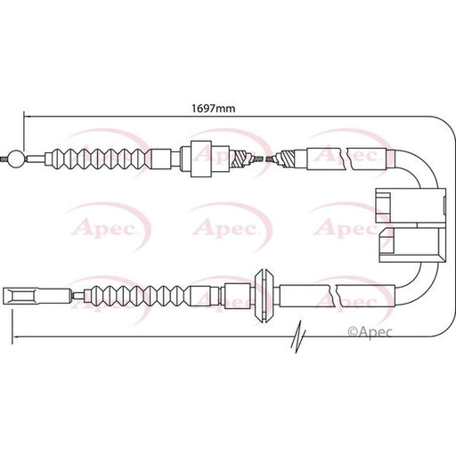 Apec Handbrake Cable Left Rear CAB1016