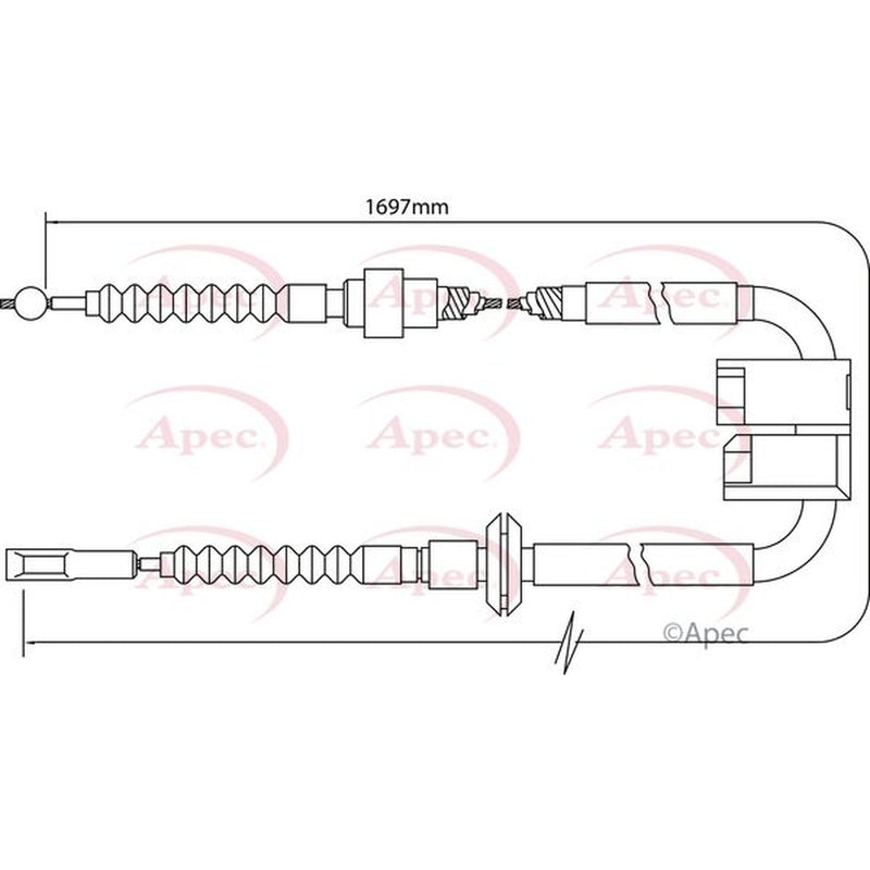 Apec Handbrake Cable Left Rear CAB1016