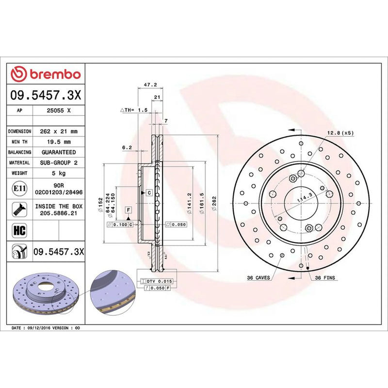 Brembo Xtra 2 x / Front Brake Discs 09.5457.3X