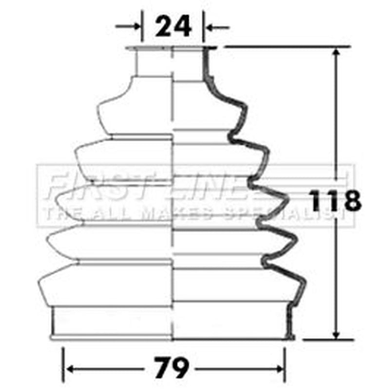 First Line Drive Shaft Bellow Kit Front Left Thermoplast FCB2366